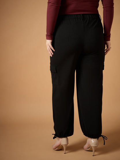Women's Black Solid Pant