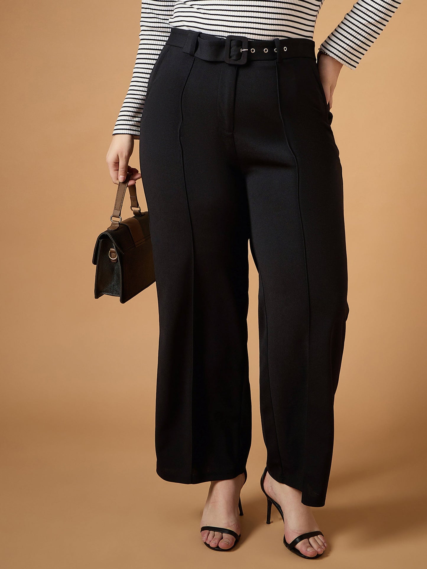 Women's Black Solid Pant