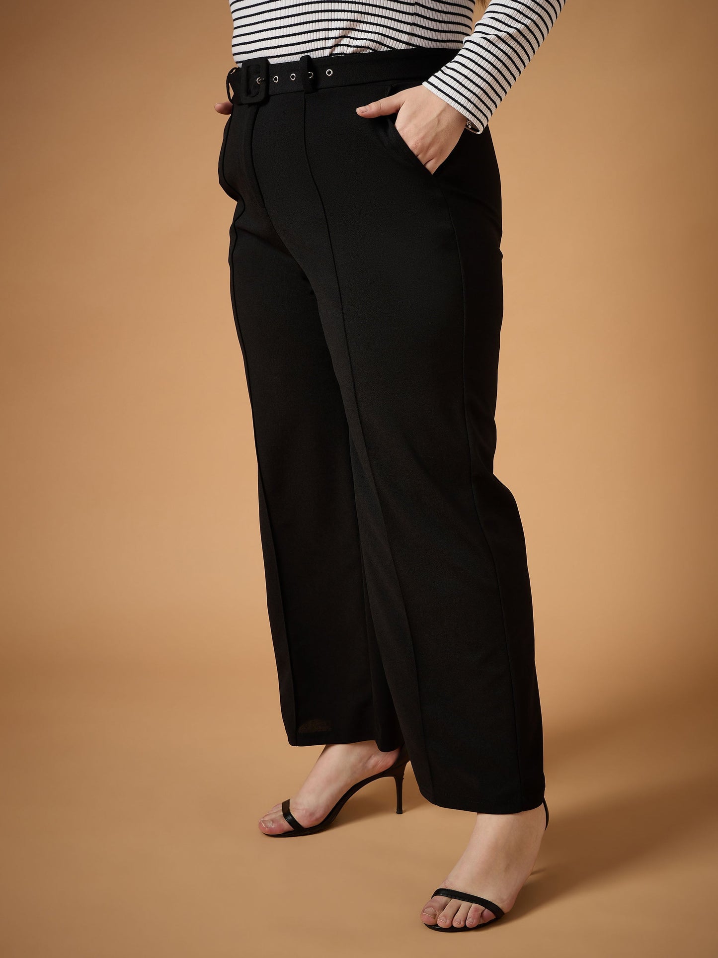 Women's Black Solid Pant