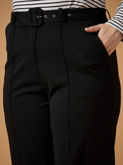 Women's Black Solid Pant
