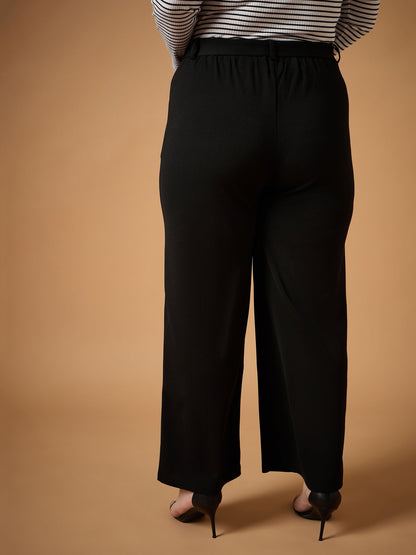 Women's Black Solid Pant