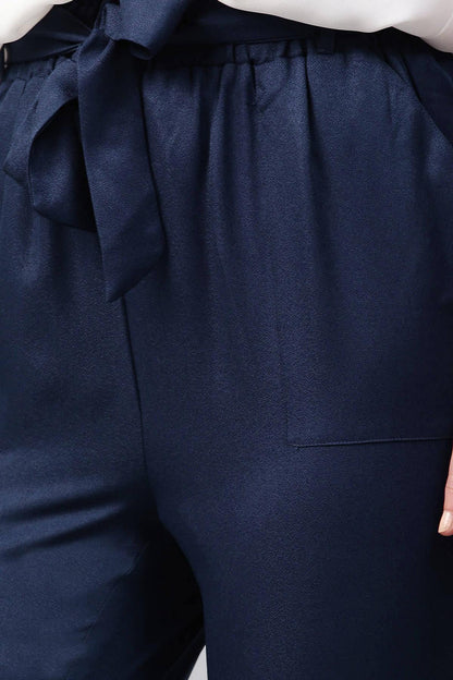 Women's Navy Tapered Peg Pants