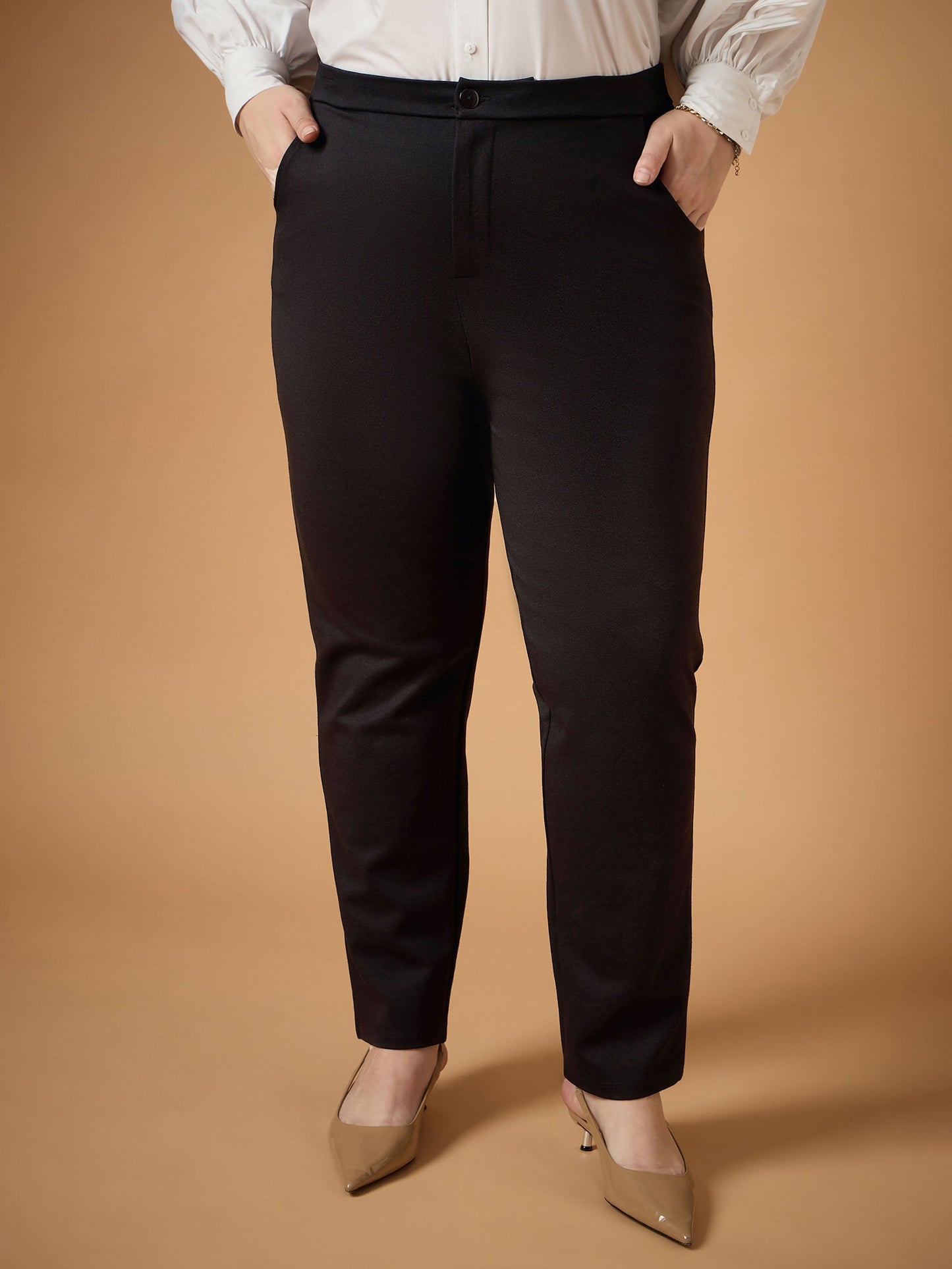 Women's Black Solid Pant