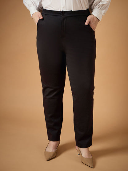 Women's Black Solid Pant