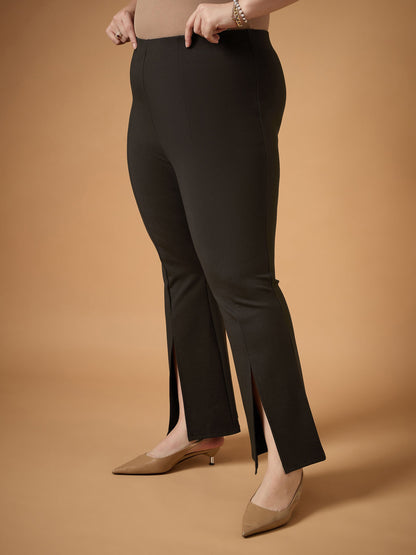 Women's Brown Solid Pant