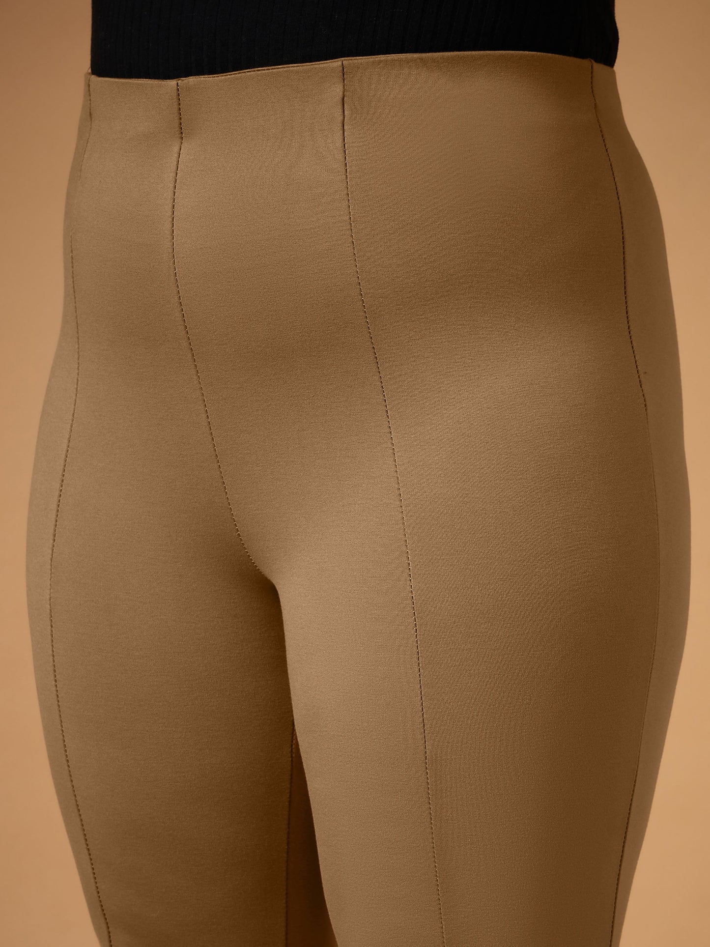 Women's Beige Solid Pant