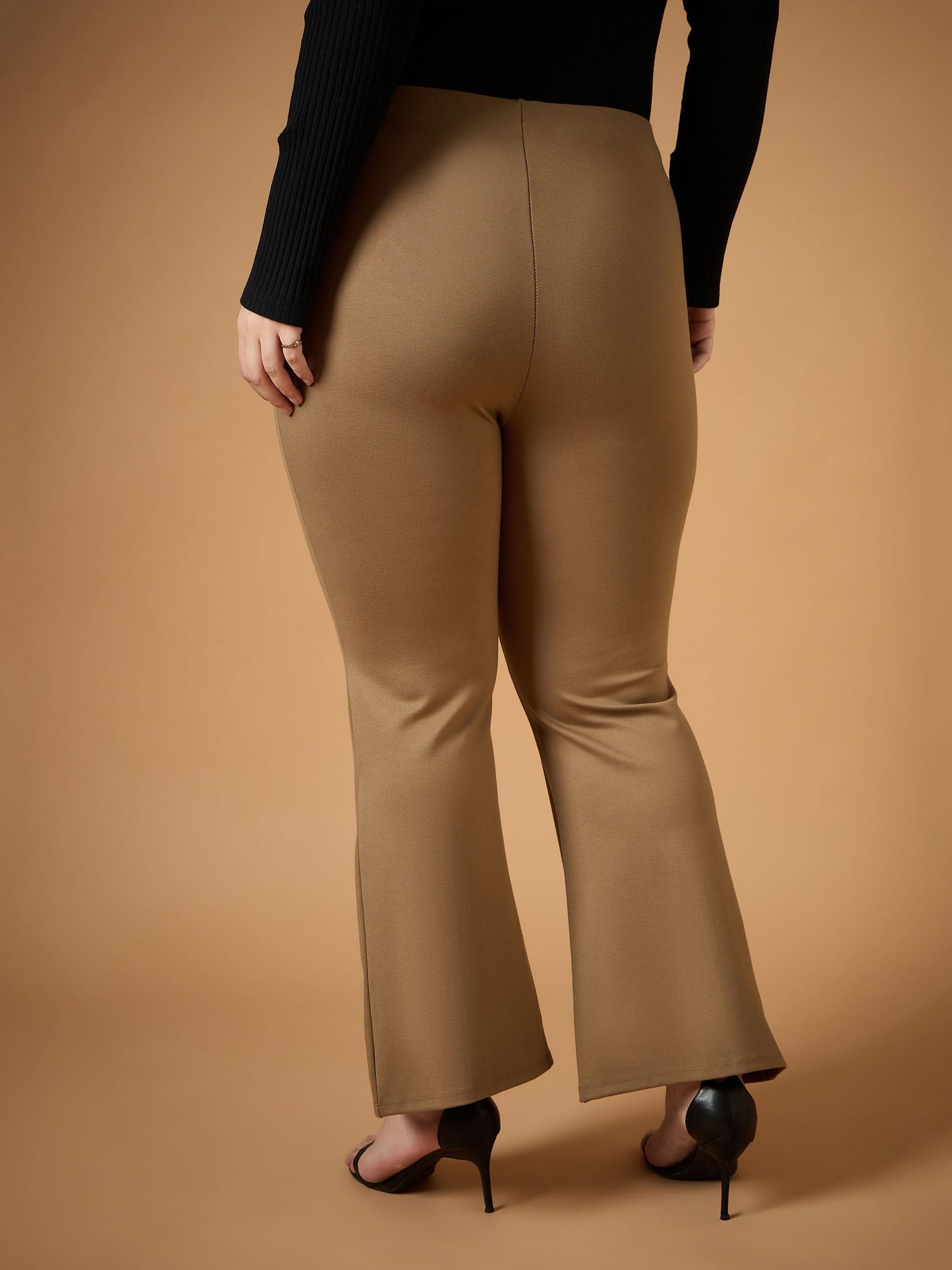 Women's Beige Solid Pant