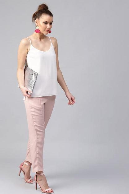 Women's Pink Tapered Trouser
