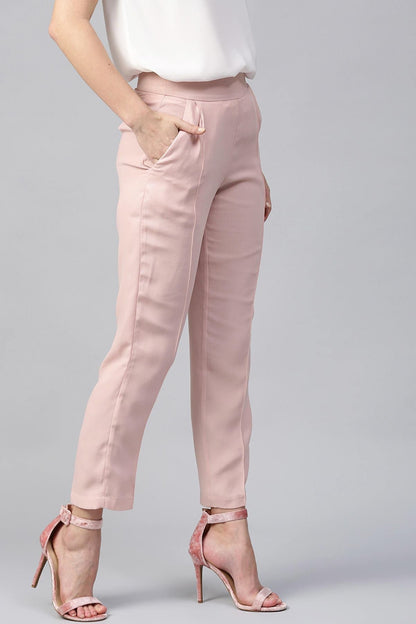 Women's Pink Tapered Trouser