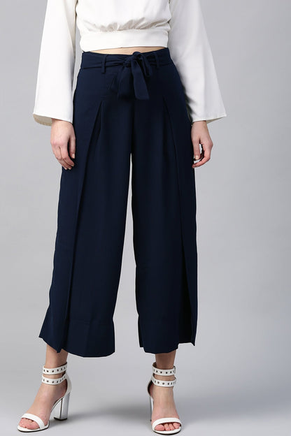 Women's Navy Wrap Pants