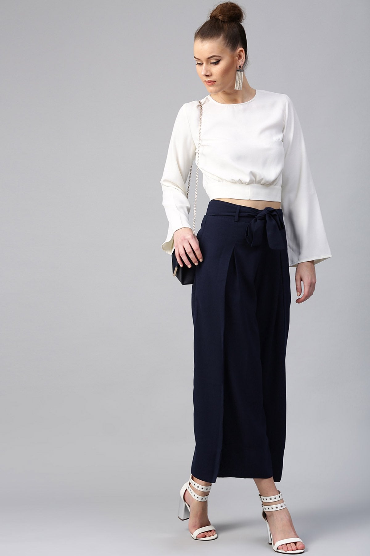 Women's Navy Wrap Pants