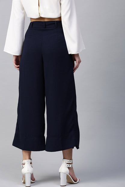 Women's Navy Wrap Pants