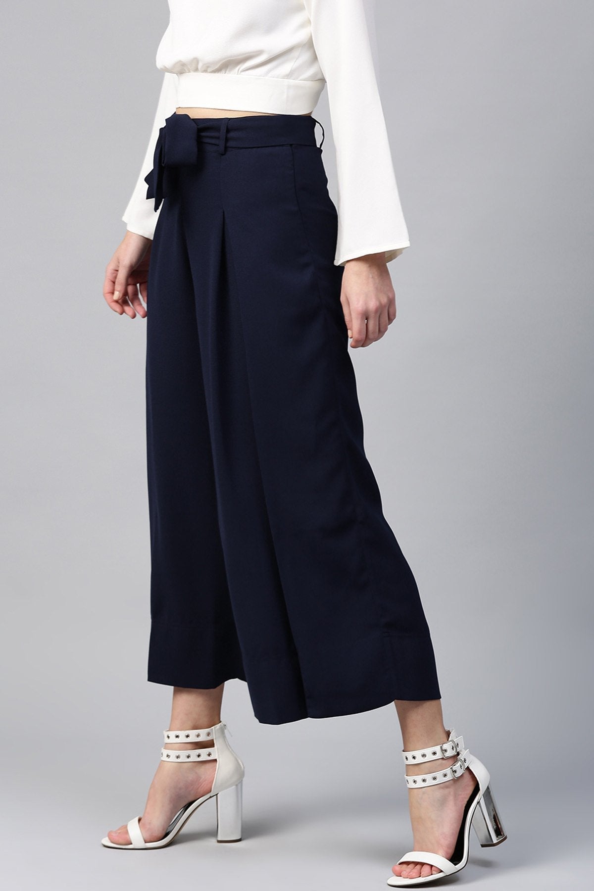 Women's Navy Wrap Pants