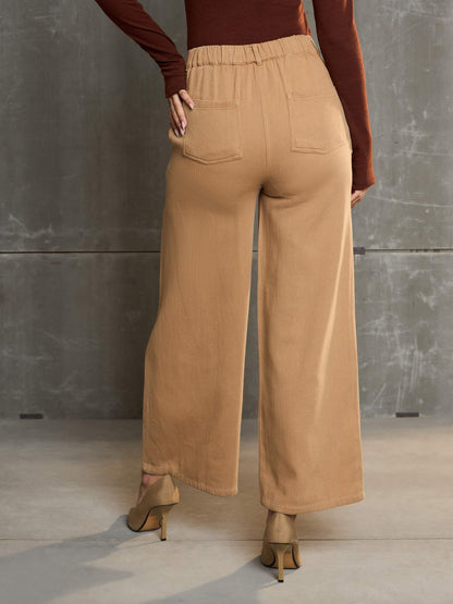 Women's Brown Denim Flared Pan