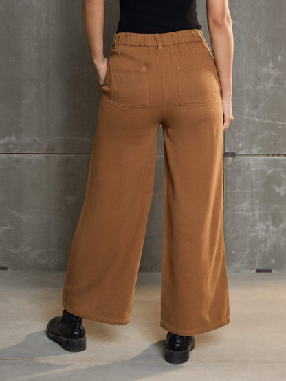 Women's Dark Brown Denim Flared Pan