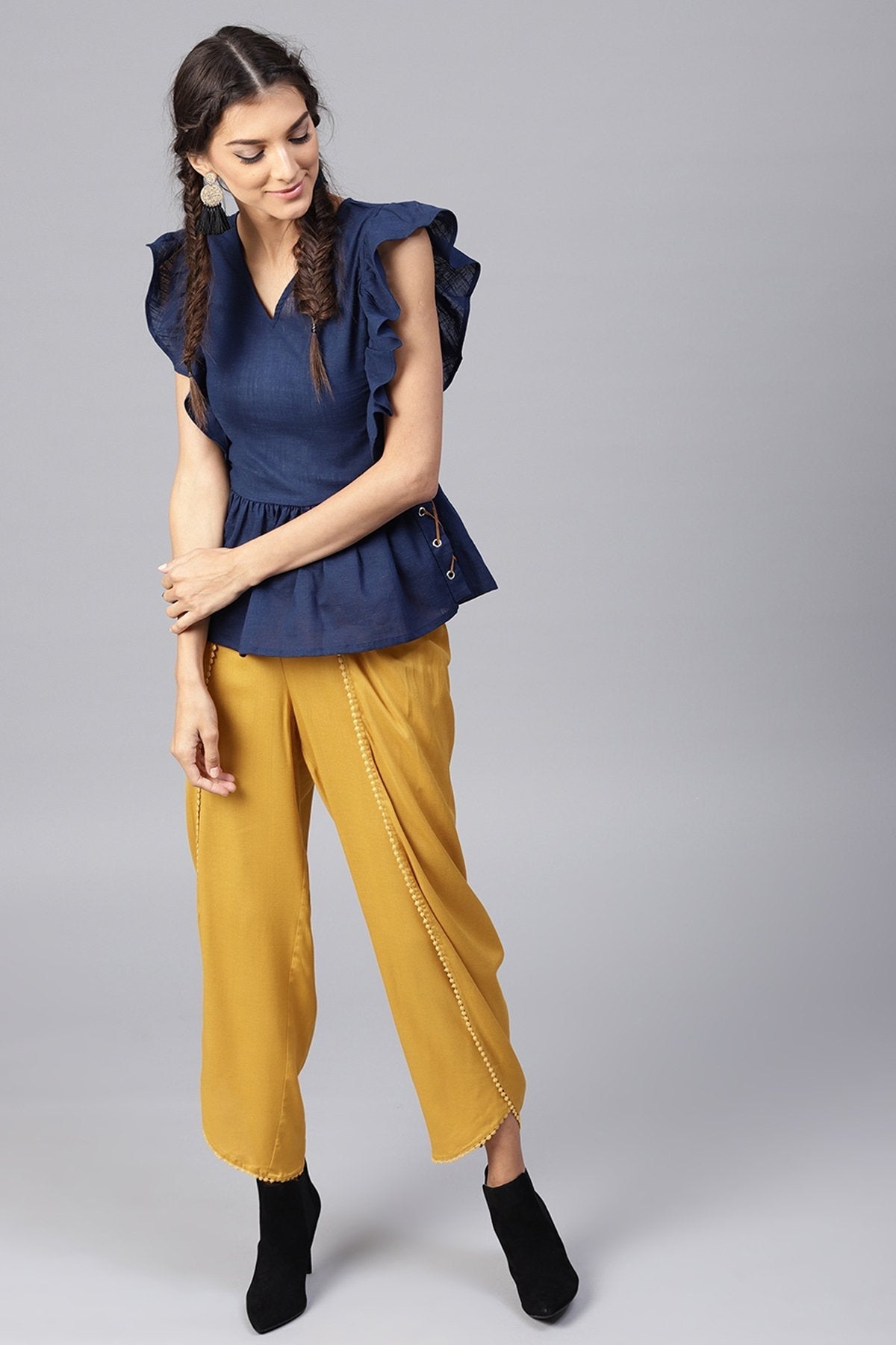 Women's Mustard Dhoti Ethnic Pants