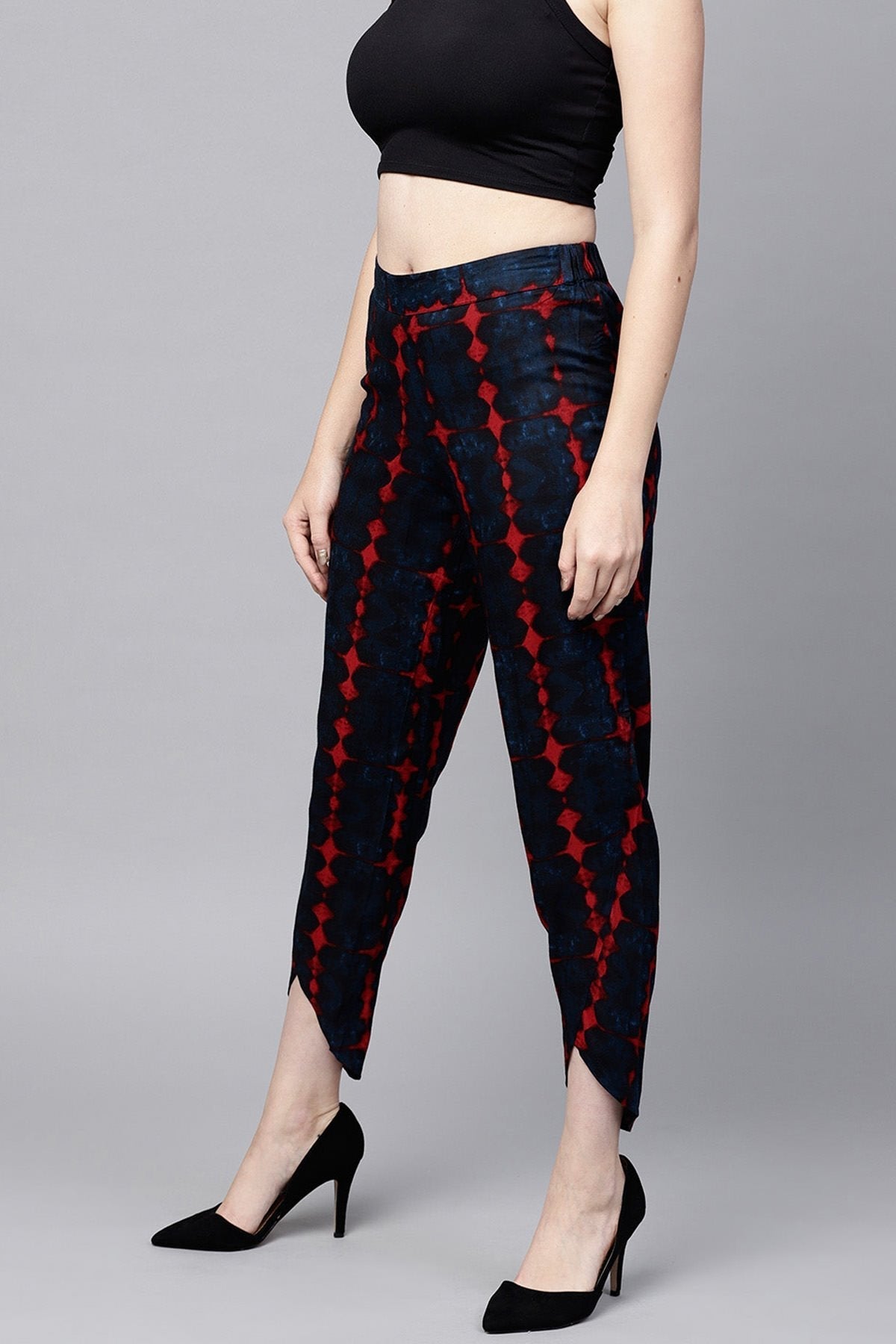 Women's Navy Tie-Dye Dhoti Pants
