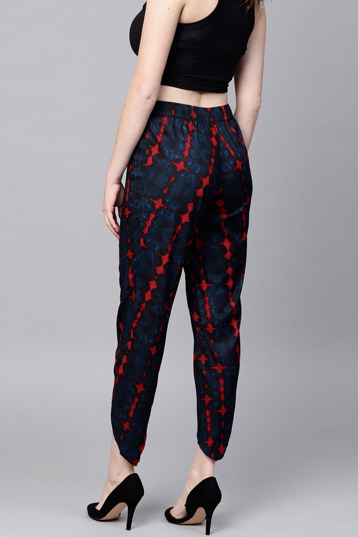 Women's Navy Tie-Dye Dhoti Pants