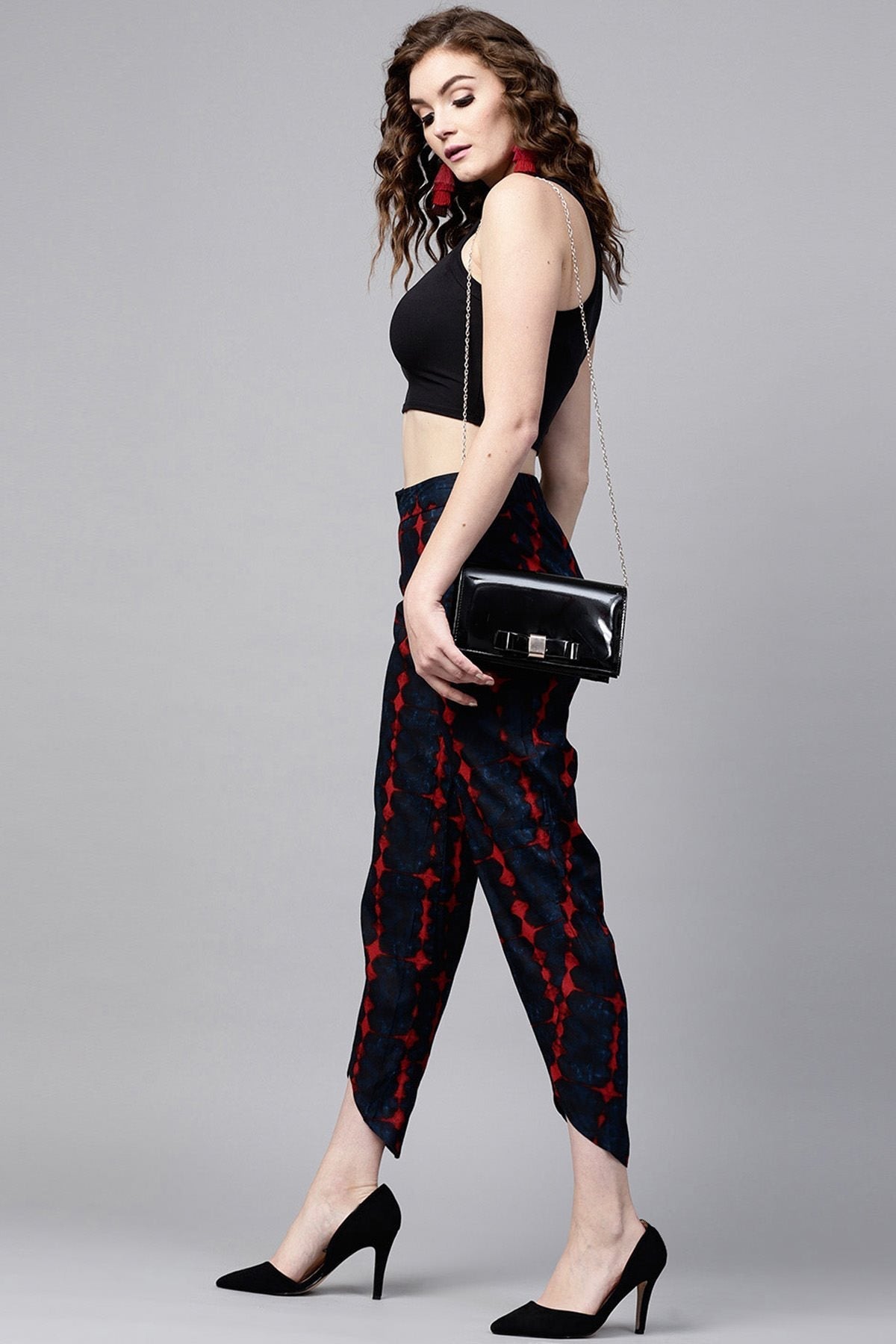 Women's Navy Tie-Dye Dhoti Pants