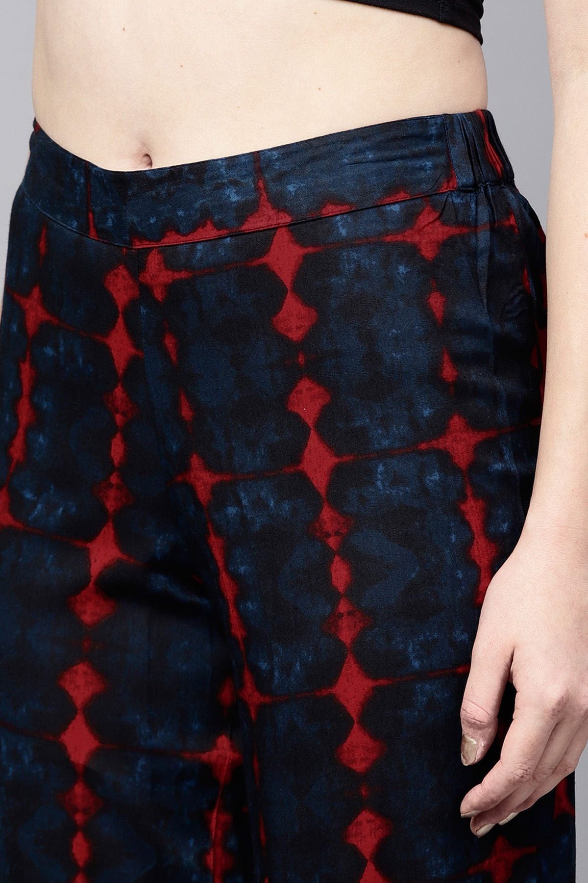 Women's Navy Tie-Dye Dhoti Pants
