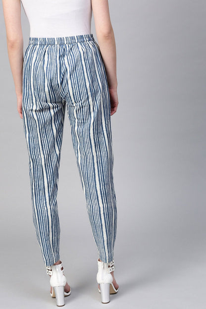 Women's Indigo Stripe Pencil Pants