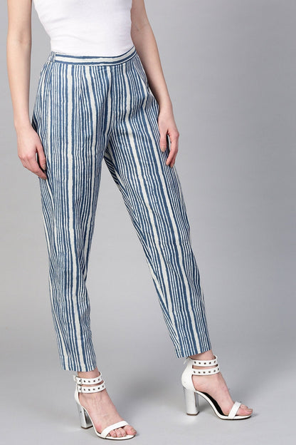 Women's Indigo Stripe Pencil Pants