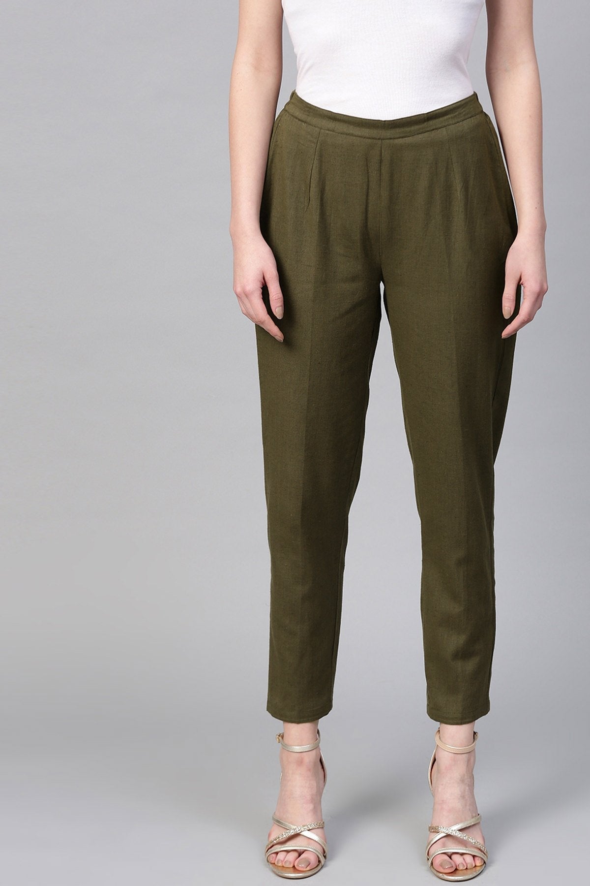 Women's Olive Pencil Pants