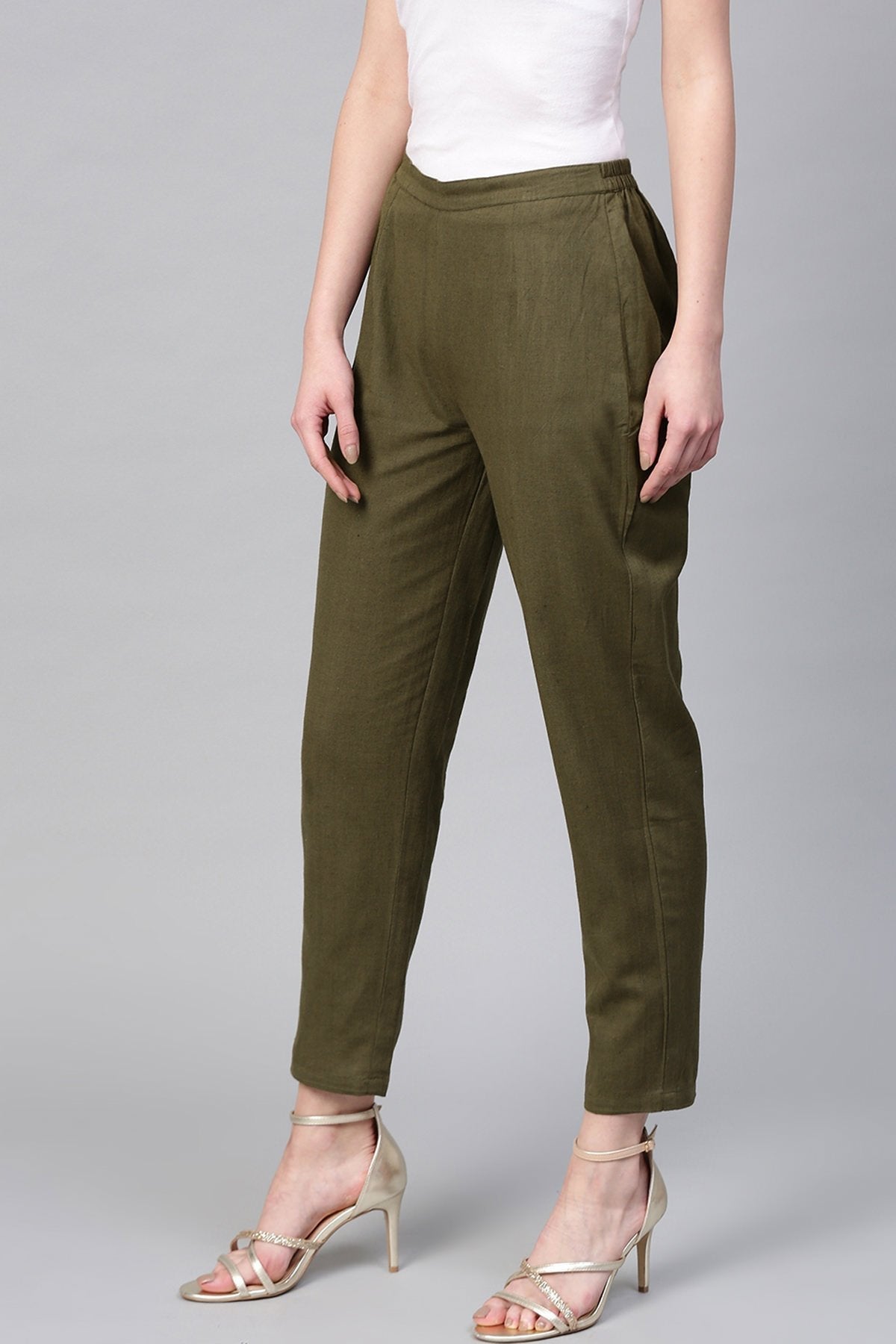 Women's Olive Pencil Pants