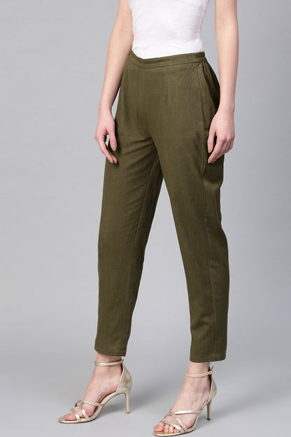 Women's Olive Pencil Pants