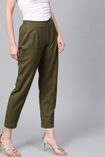 Women's Olive Pencil Pants