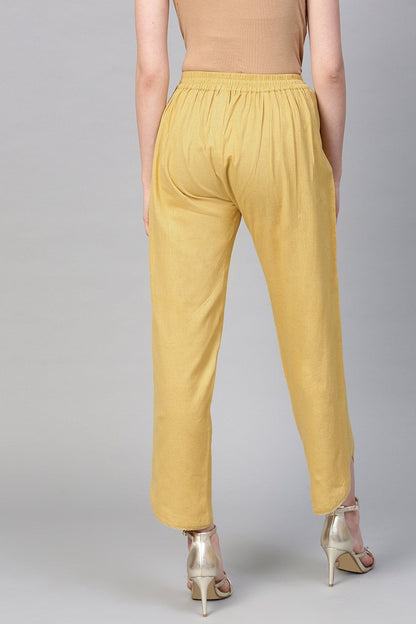Women's Pale Yellow Dhoti Pants
