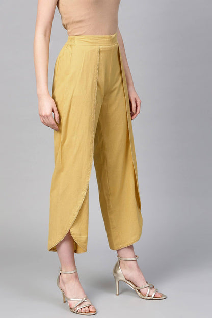 Women's Pale Yellow Dhoti Pants