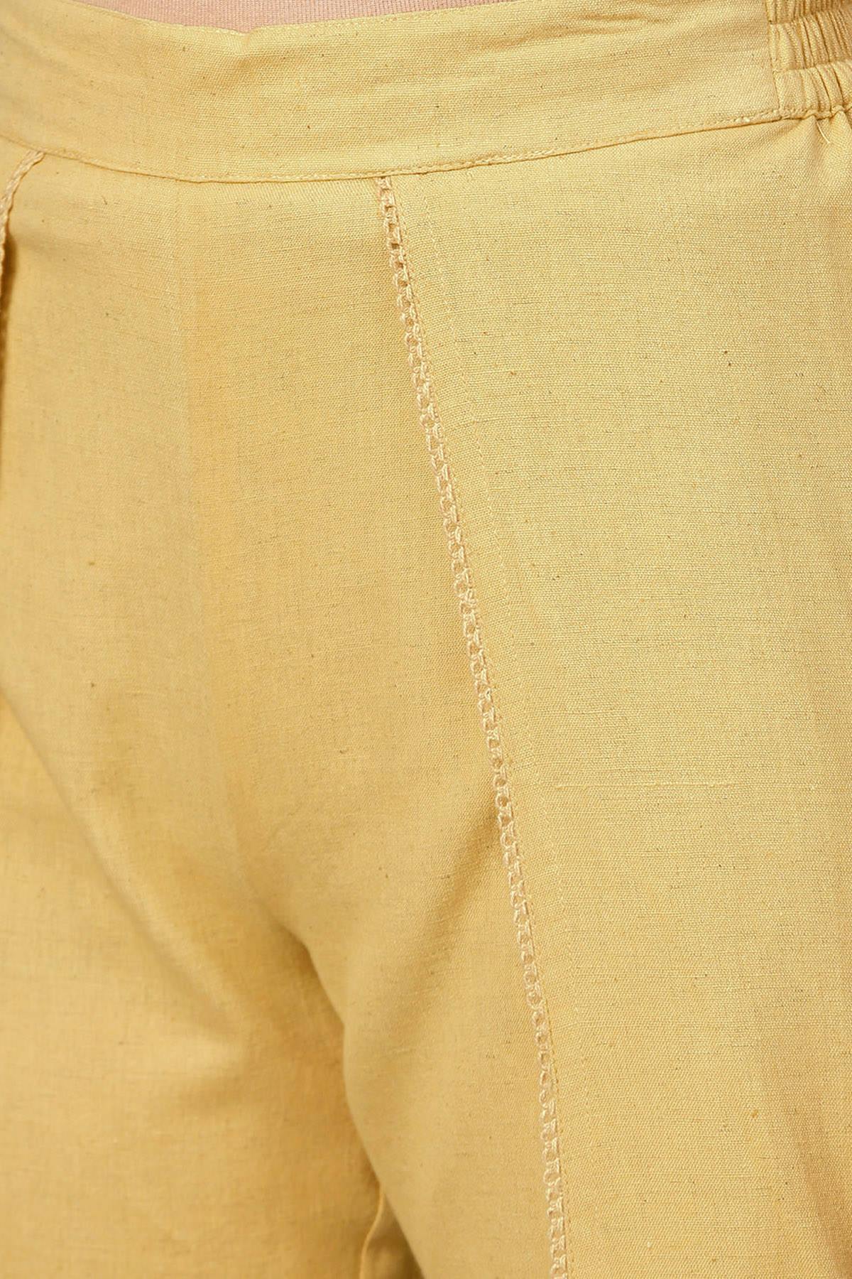 Women's Pale Yellow Dhoti Pants