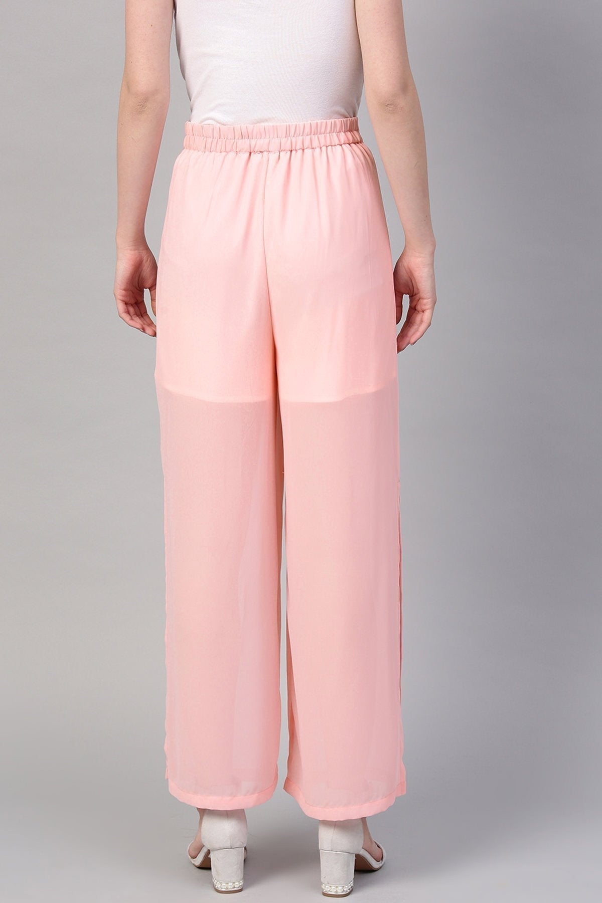 Women's Pink Side Slit Pants
