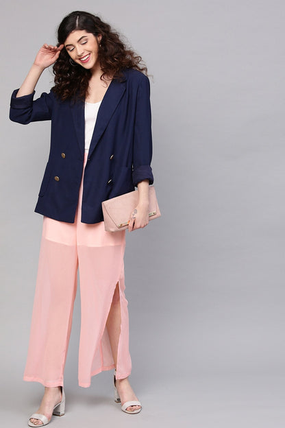 Women's Pink Side Slit Pants