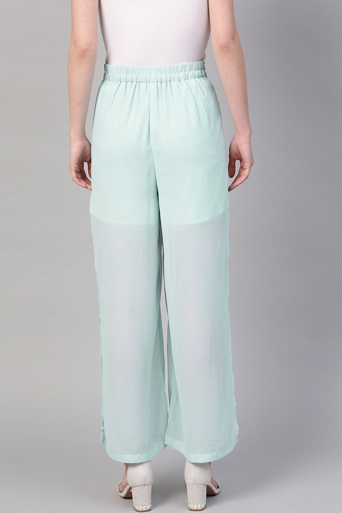 Women's Aqua Side Slit Pants