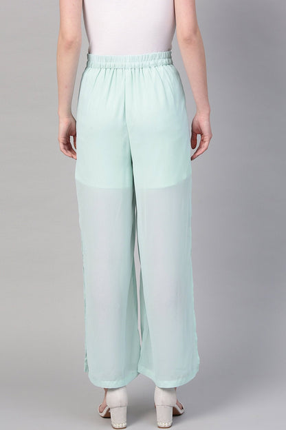 Women's Aqua Side Slit Pants