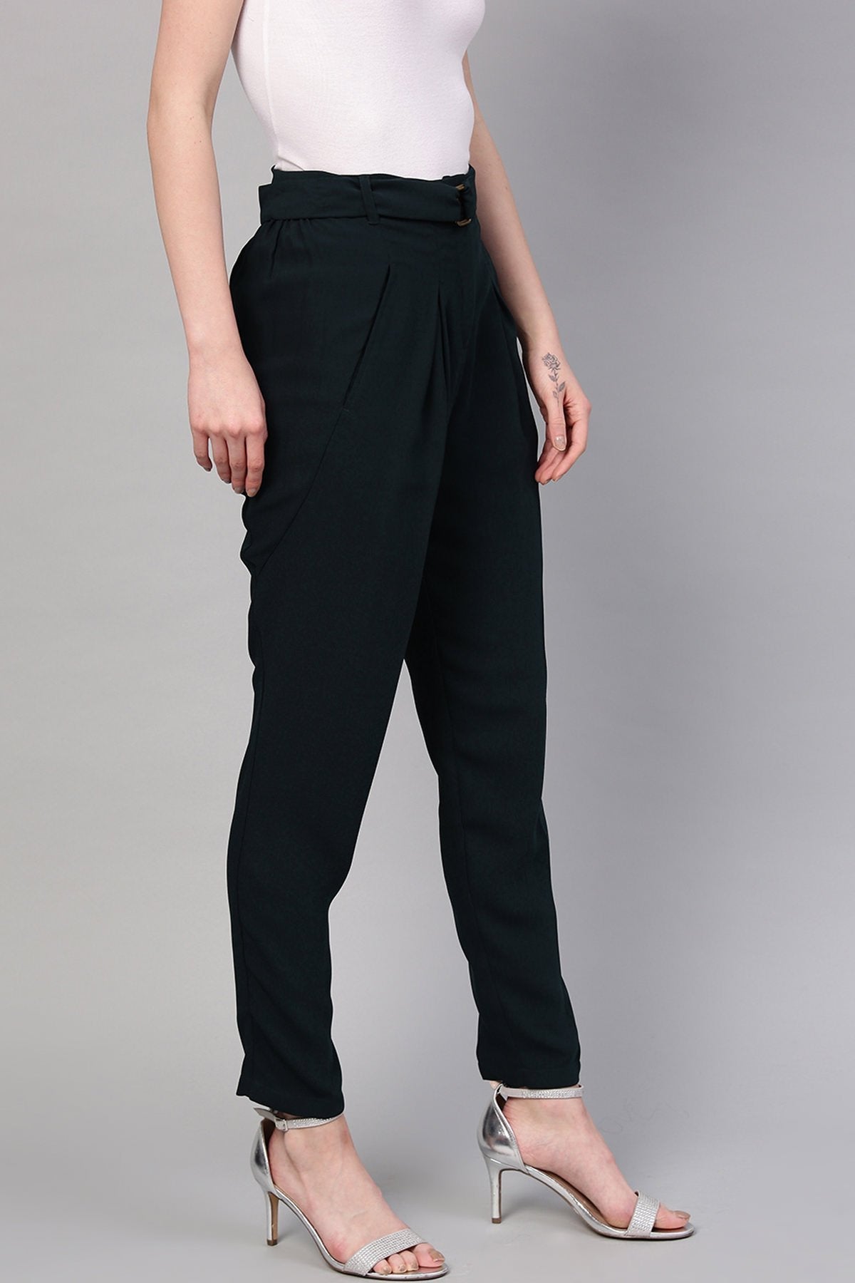 Women's Navy Tapered Pants