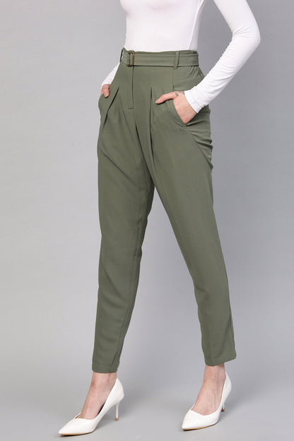 Women's Olive Tapered Pants