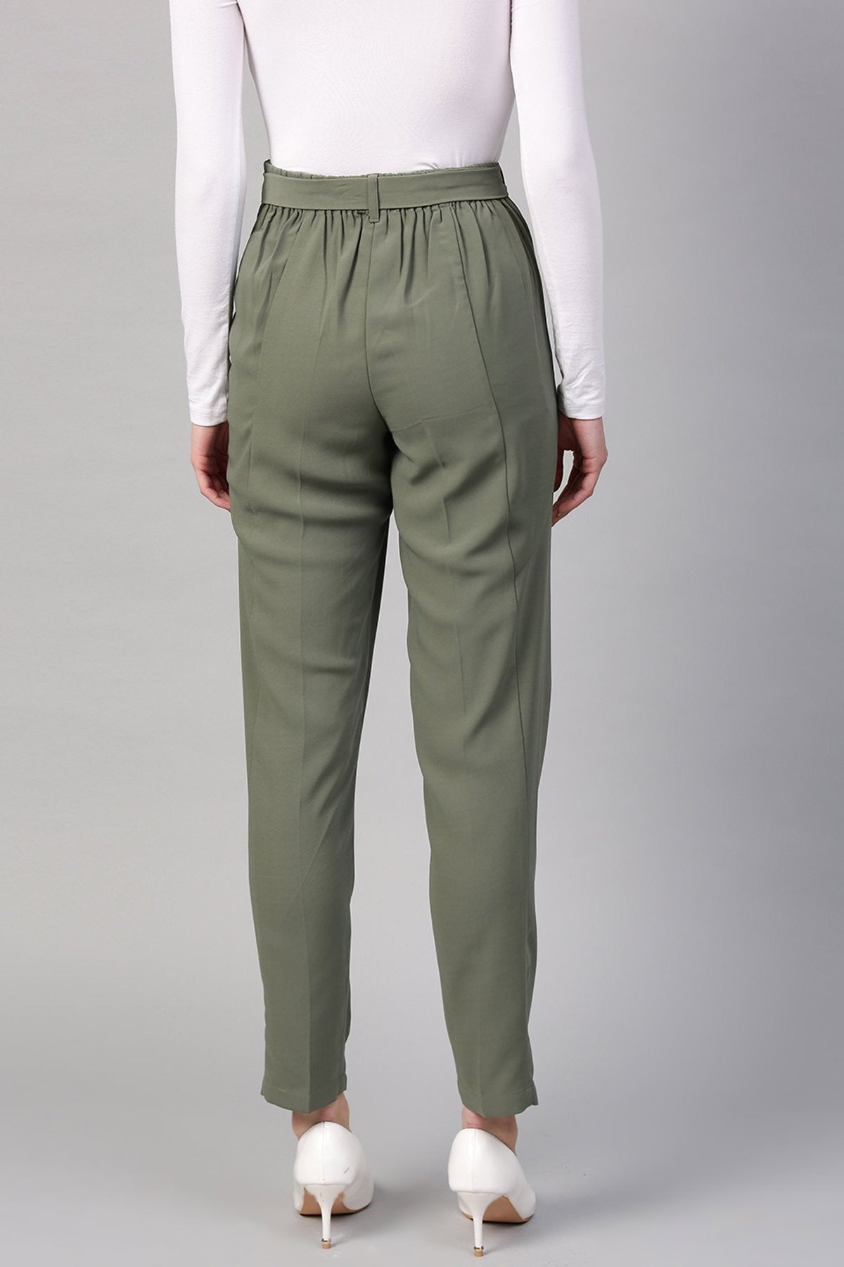 Women's Olive Tapered Pants