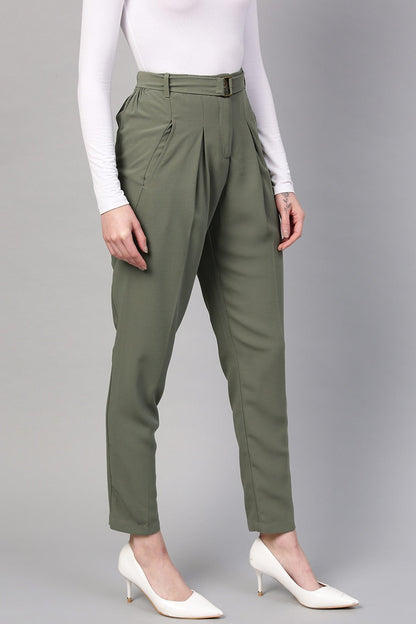 Women's Olive Tapered Pants