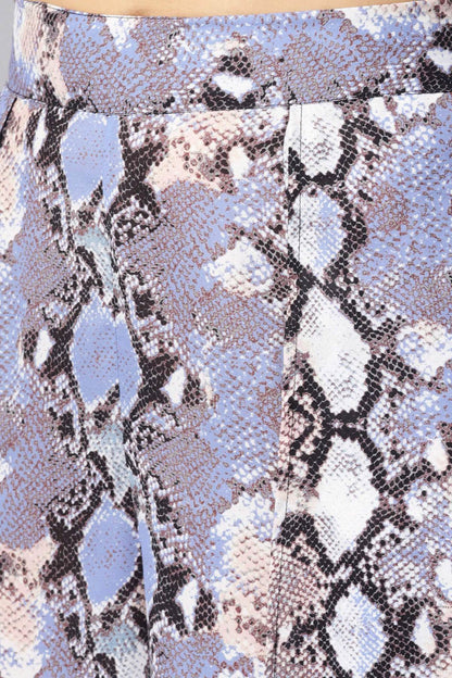 Women's Blue Python Palazzo Pants