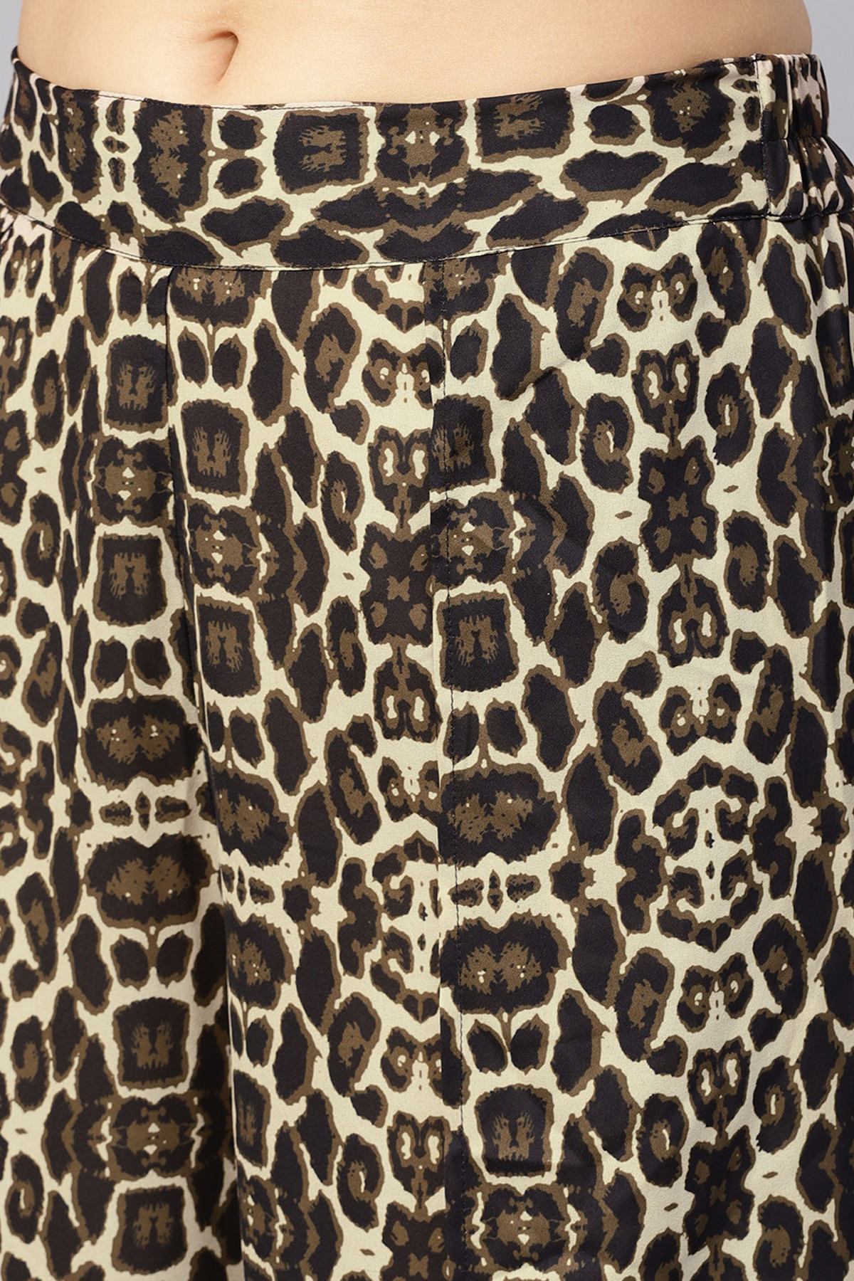 Women's Black Cheetah Palazzo Pants
