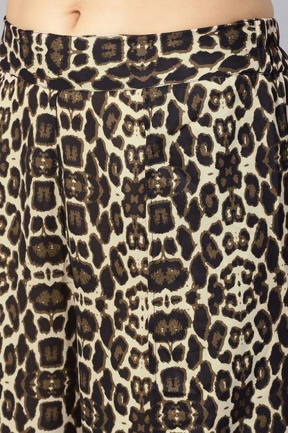 Women's Black Cheetah Palazzo Pants