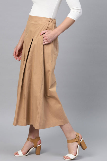 Women's Brown Box Pleats Pant