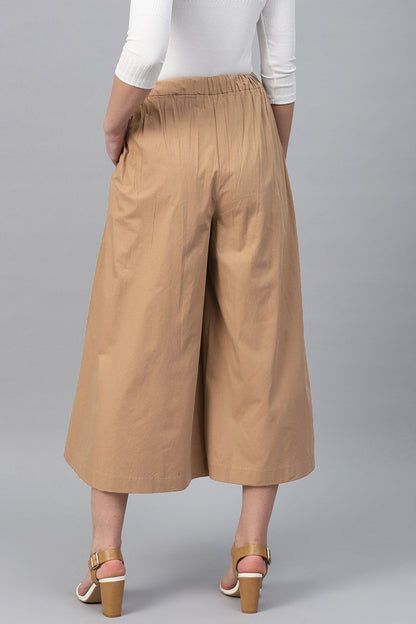 Women's Brown Box Pleats Pant