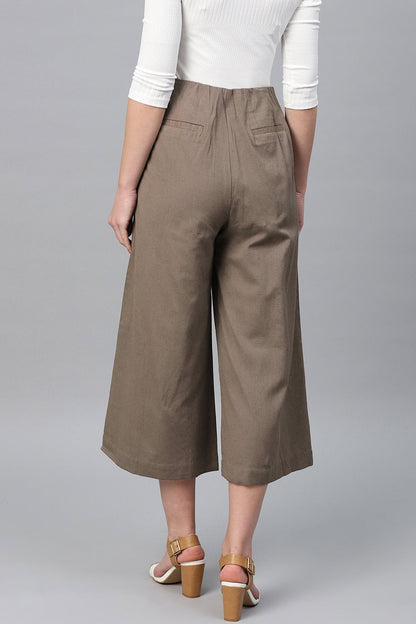 Women's Brown Front Button Pants