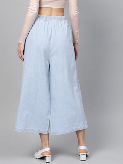 Women's Blue Denim Neon Drawstring Pants