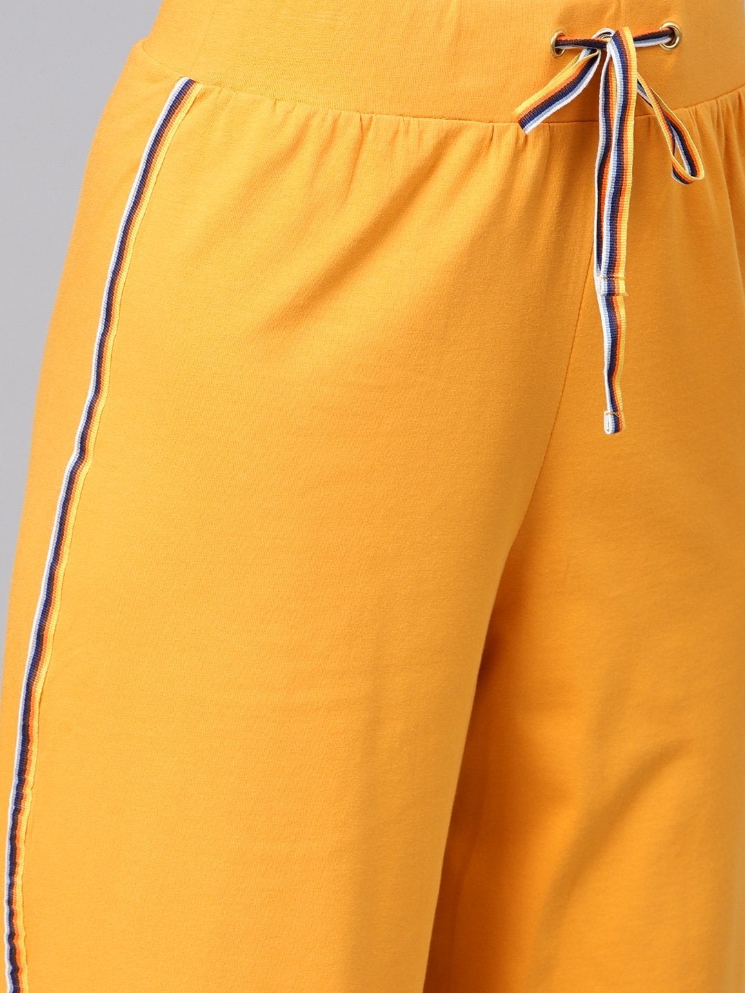Women's Mustard Side Slit Athleisure Culottes