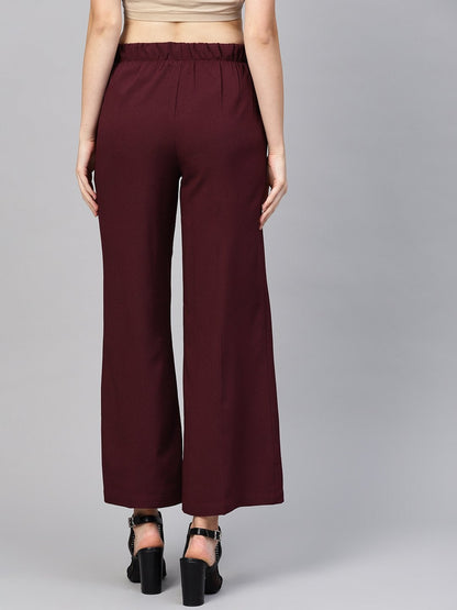 Women's Burgundy Palazzo Pants
